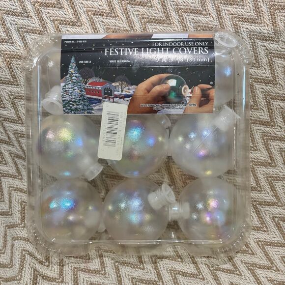 9 Vintage Barcana Clear Iridescent Light Covers Shatterproof 80mm Canada Made - Picture 5 of 10